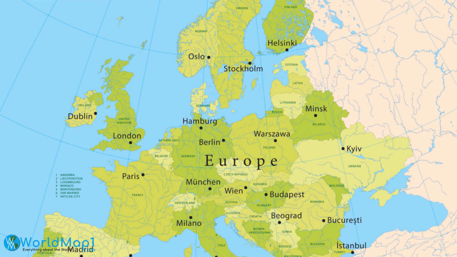 Estonia and Baltic Countries Map in Europe
